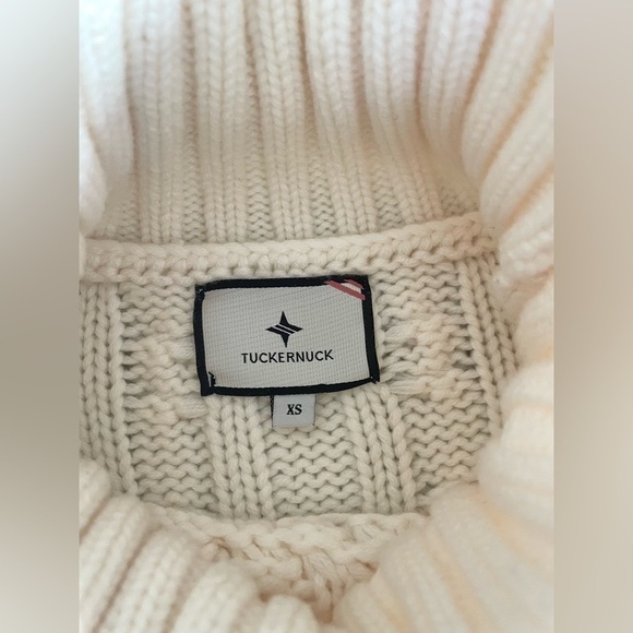 NWOT Tuckernuck Ivory Cable Knit 100% Wool Sweater XS - Picture 6 of 10